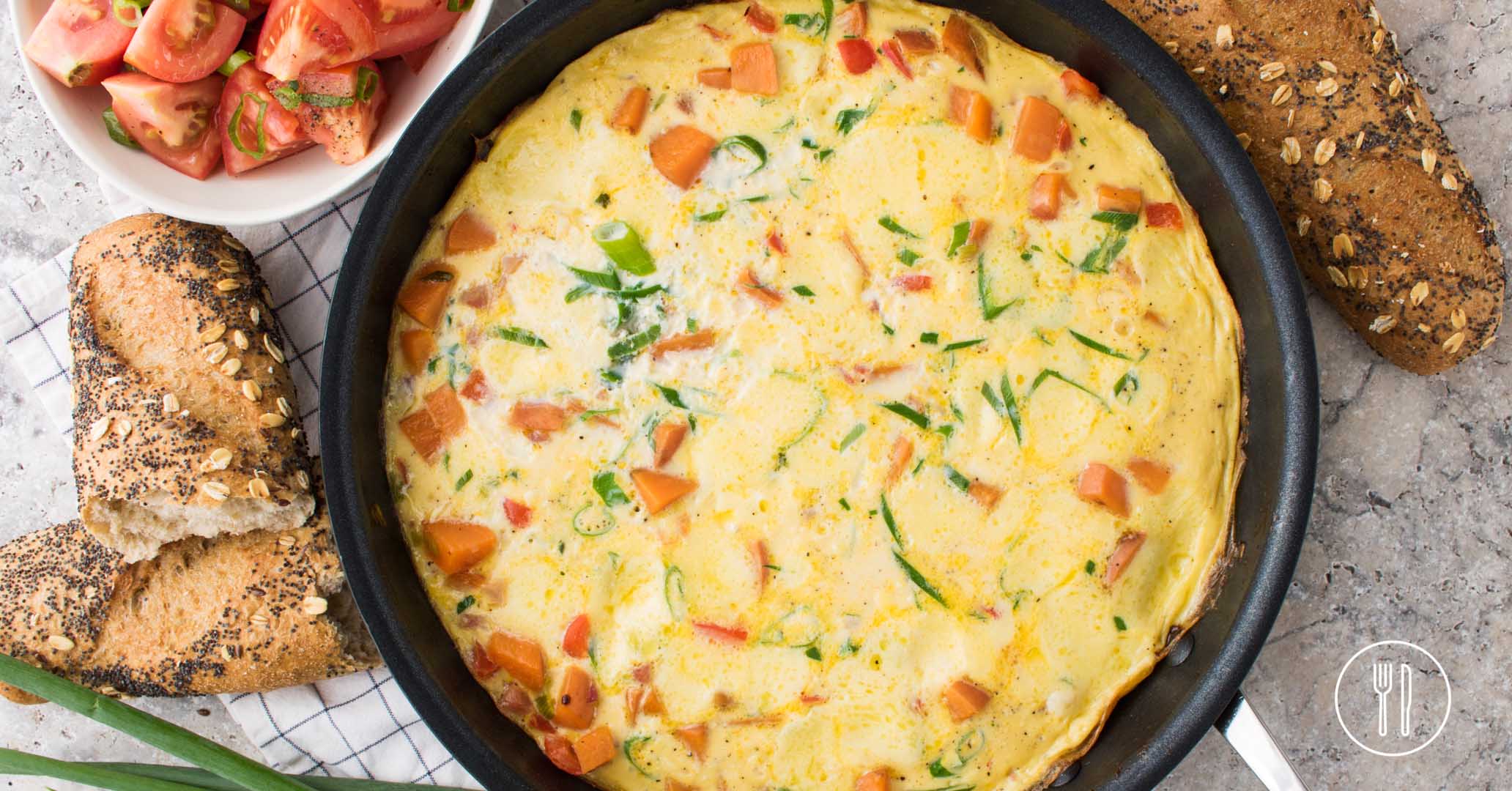 Sweet potato tortilla with bacon | Dinner Twist