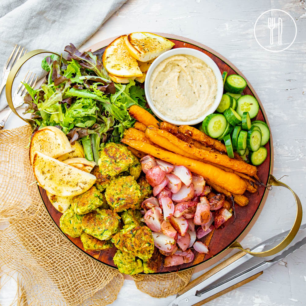 Falafel Mezze Platter with Baba Ganoosh | Dinner Twist