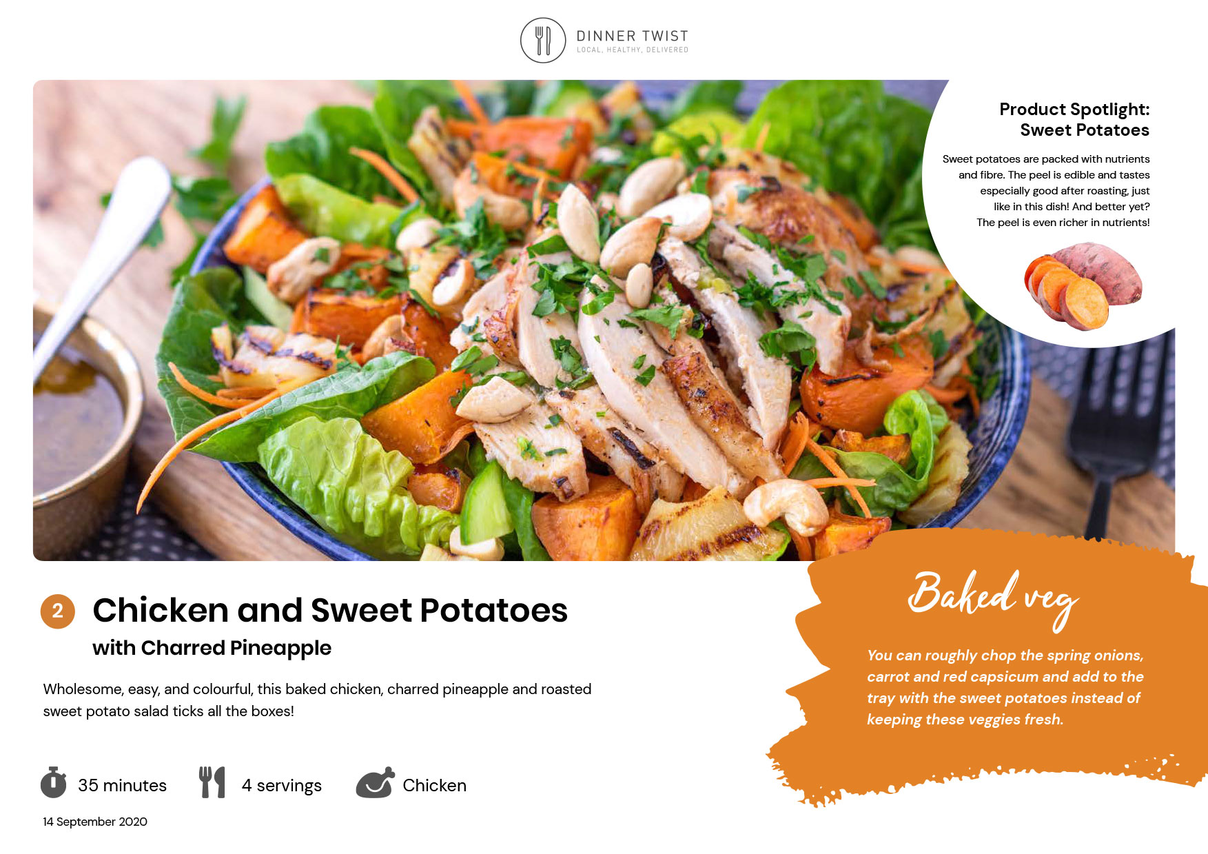 Chicken And Sweet Potatoes With Charred Pineapple Dinner Twist