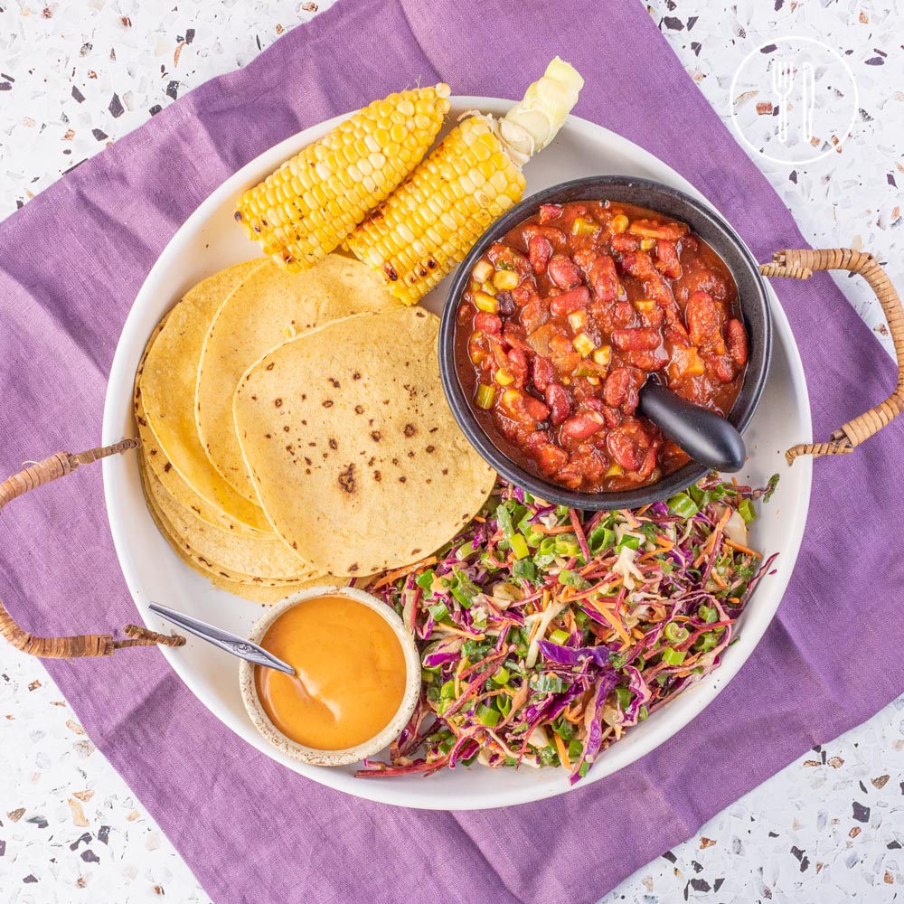 Bean Tortillas with Slaw Dinner Twist