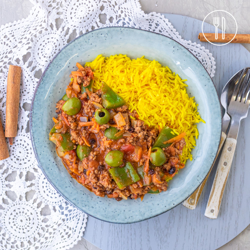 Beef Picadillo with Yellow Rice Dinner Twist