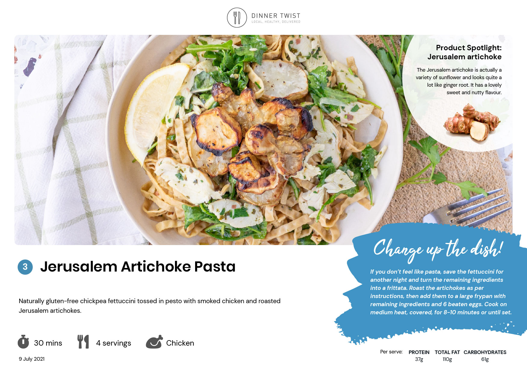 Jerusalem Artichoke Pasta Dinner Twist